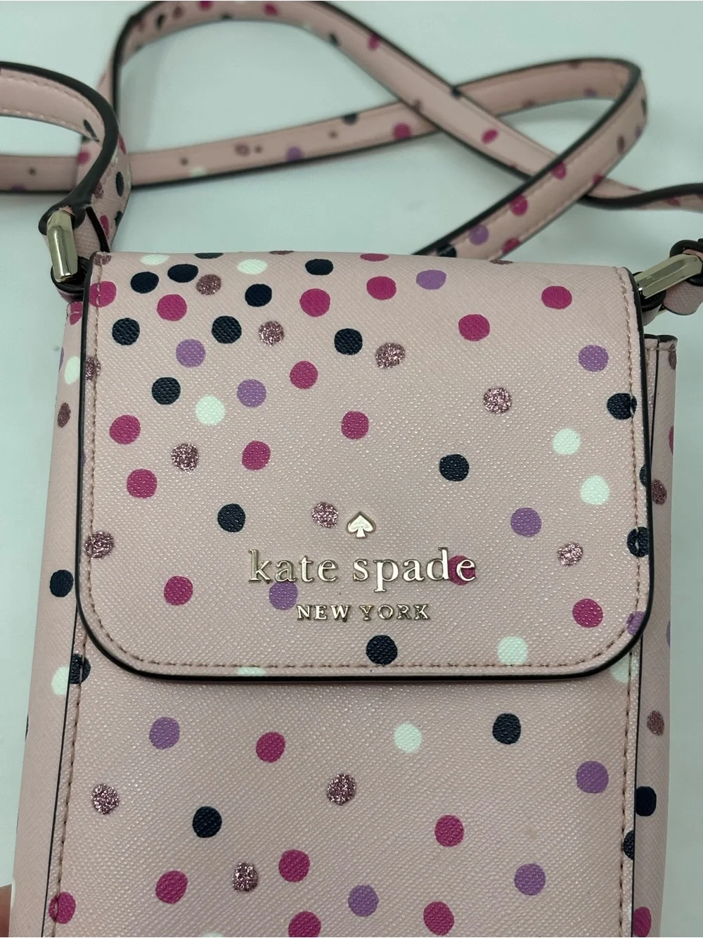 Kate Spade New York Staci Festive confetti polka dot phone crossbody purse